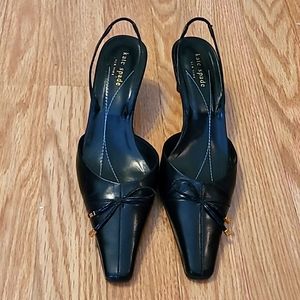 Kate Spade Kitten Heel Slingback Shoes Black